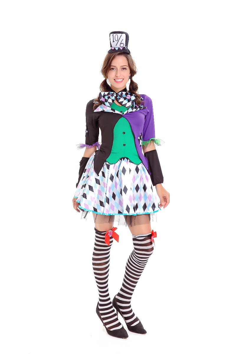 F1804 Halloween Circus Clown Costume Magic Tuxedo Role Play Costume